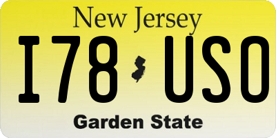 NJ license plate I78USO