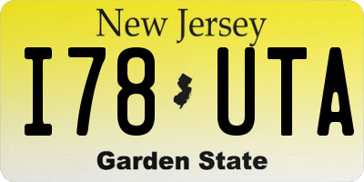 NJ license plate I78UTA
