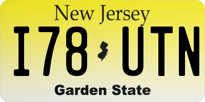 NJ license plate I78UTN