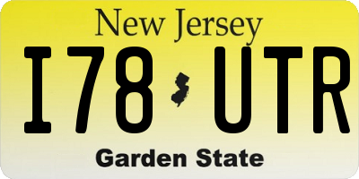 NJ license plate I78UTR