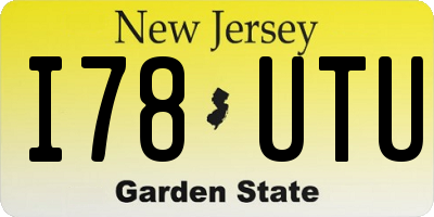 NJ license plate I78UTU