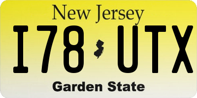 NJ license plate I78UTX