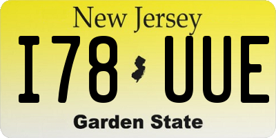 NJ license plate I78UUE