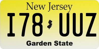 NJ license plate I78UUZ
