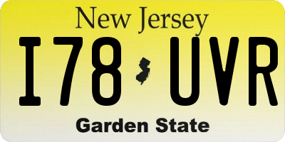 NJ license plate I78UVR
