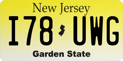 NJ license plate I78UWG