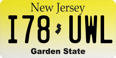 NJ license plate I78UWL