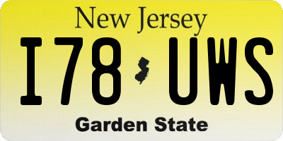 NJ license plate I78UWS