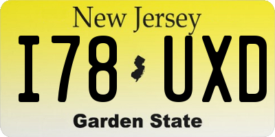 NJ license plate I78UXD