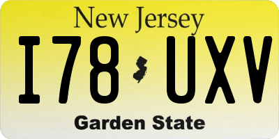NJ license plate I78UXV