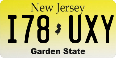 NJ license plate I78UXY