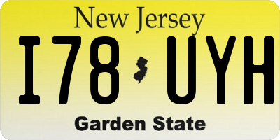 NJ license plate I78UYH