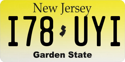 NJ license plate I78UYI