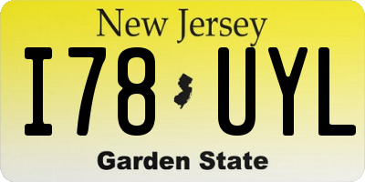 NJ license plate I78UYL