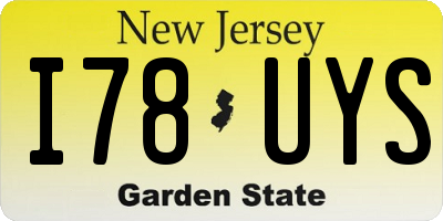 NJ license plate I78UYS