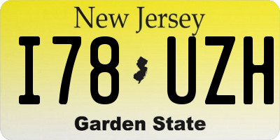 NJ license plate I78UZH
