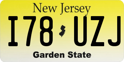 NJ license plate I78UZJ