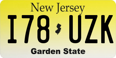 NJ license plate I78UZK