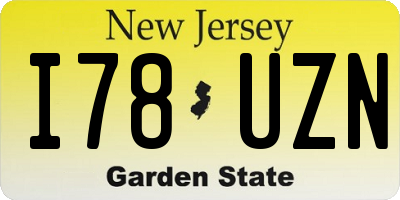 NJ license plate I78UZN