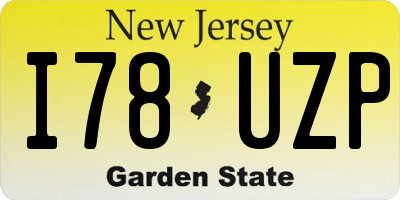 NJ license plate I78UZP