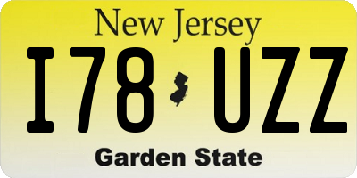 NJ license plate I78UZZ