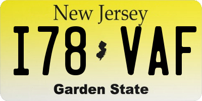 NJ license plate I78VAF