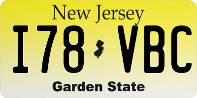 NJ license plate I78VBC