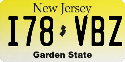 NJ license plate I78VBZ