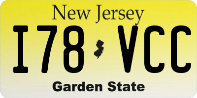 NJ license plate I78VCC