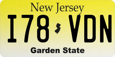 NJ license plate I78VDN