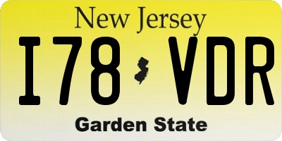 NJ license plate I78VDR