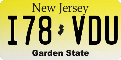 NJ license plate I78VDU
