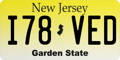 NJ license plate I78VED