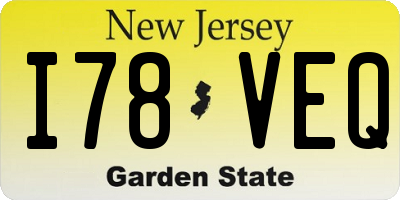 NJ license plate I78VEQ