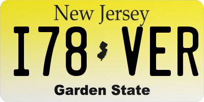 NJ license plate I78VER
