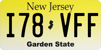 NJ license plate I78VFF
