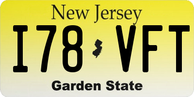 NJ license plate I78VFT