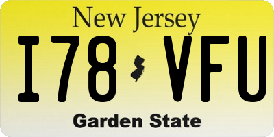 NJ license plate I78VFU