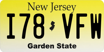 NJ license plate I78VFW