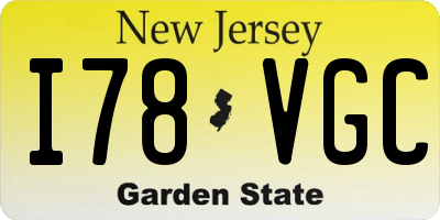 NJ license plate I78VGC