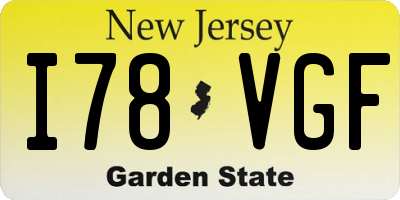 NJ license plate I78VGF