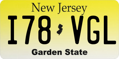 NJ license plate I78VGL