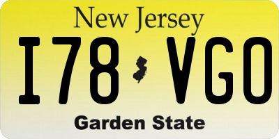 NJ license plate I78VGO