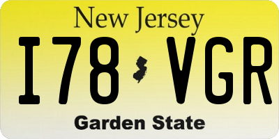 NJ license plate I78VGR