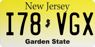 NJ license plate I78VGX