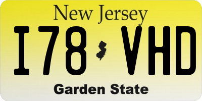 NJ license plate I78VHD