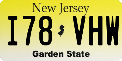 NJ license plate I78VHW