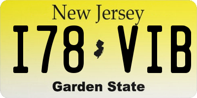 NJ license plate I78VIB