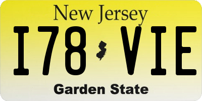 NJ license plate I78VIE