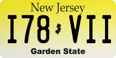 NJ license plate I78VII